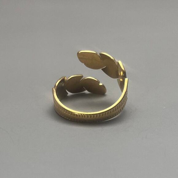 y2k 2000s vintage gold leaf ring - Picture 4 of 6